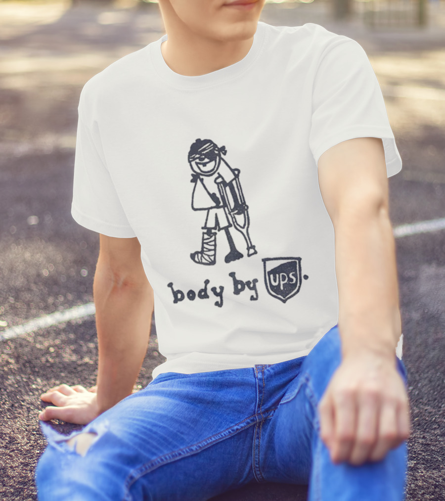 Body By UPS Crutches Cast Drawing T-Shirt