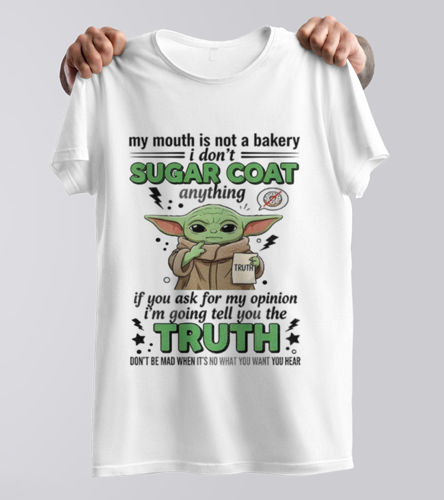 Baby Yoda Sugar Coat Truth Opinion Star Wars Humor T-Shirt