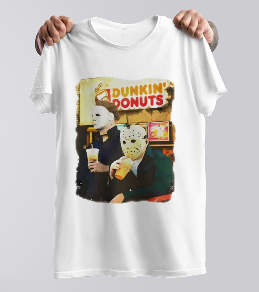 Dunkin Donuts Halloween Michael Jason Horror Movie Funny T-Shirt