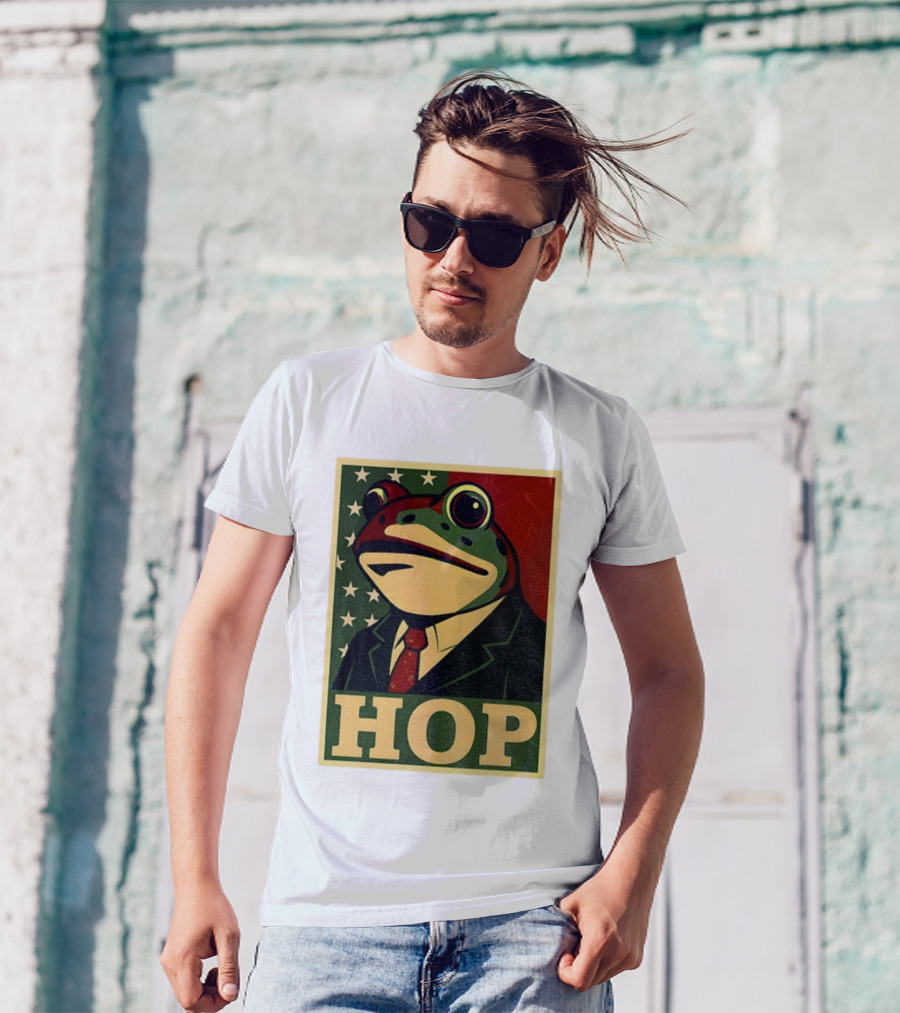 Frog HOP Portland Protest Anti ICE Anti Fascism American Flag T-Shirt