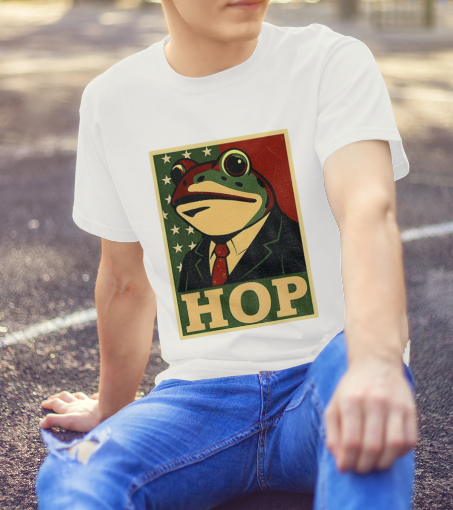 Frog HOP Portland Protest Anti ICE Anti Fascism American Flag T-Shirt