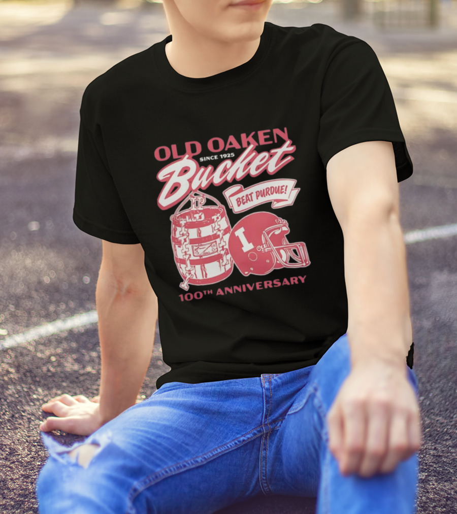 Old Oaken Bucket Indiana Hoosiers 100th Anniversary Beat Purdue Helmet T-Shirt
