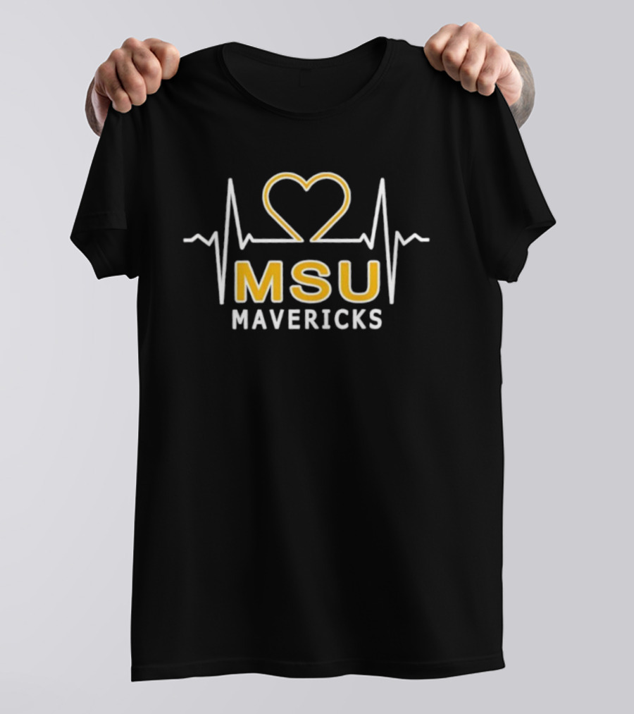 MSU Mavericks Heartbeat Love T-Shirt
