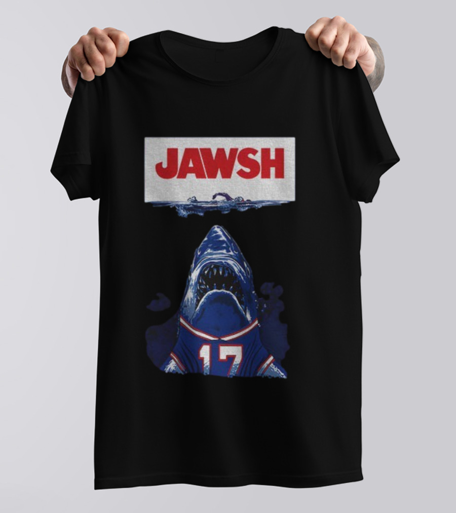 Buffalo Bills Josh Allen 17 Jawsh Jaws Pop Culture Mashup T-Shirt