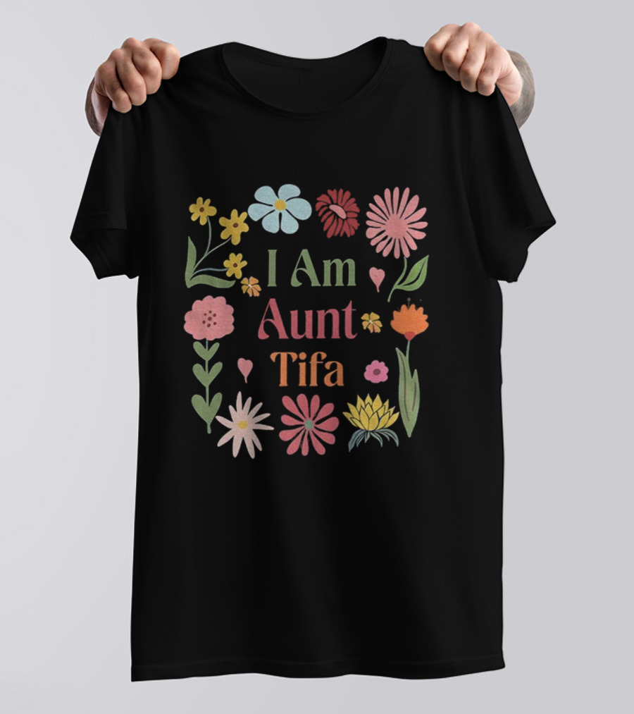 I Am Aunt Tifa Floral Vintage Anti Trump T-Shirt