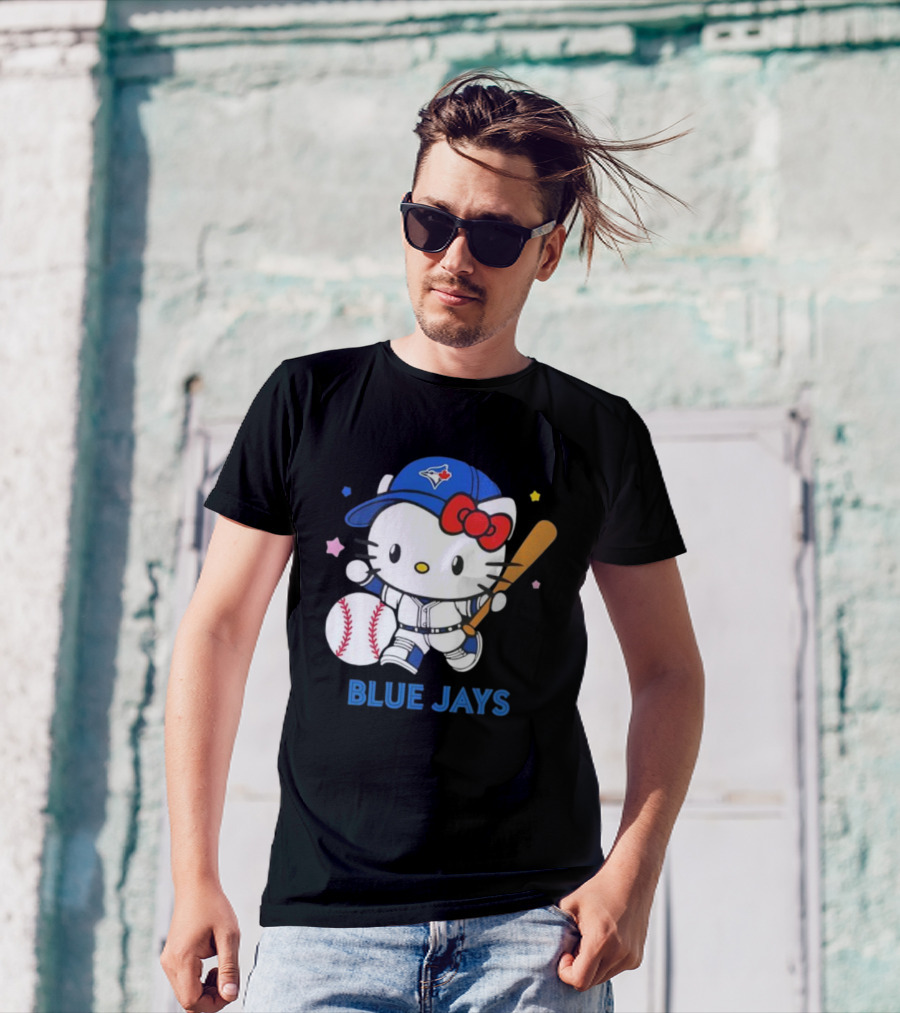 Toronto Blue Jays Hello Kitty Baseball Player Collaboration T-Shirt