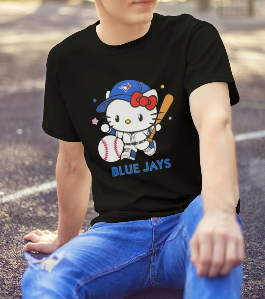 Toronto Blue Jays Hello Kitty Baseball Player Collaboration T-Shirt