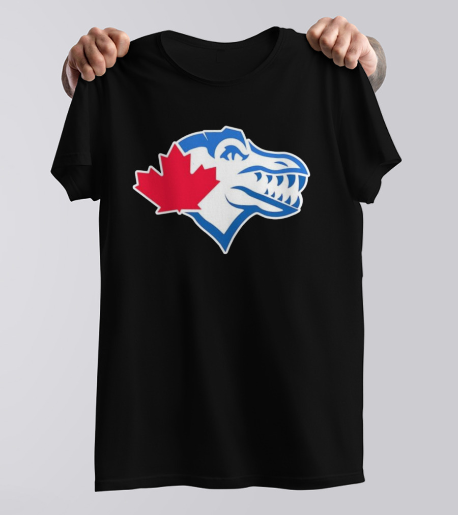 Toronto Raptors Blue Jays Mashup Maple Leaf Emblem T-Shirt