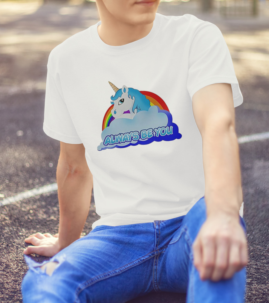 Rainbow Unicorn Always Be You Cloud Icon T-Shirt