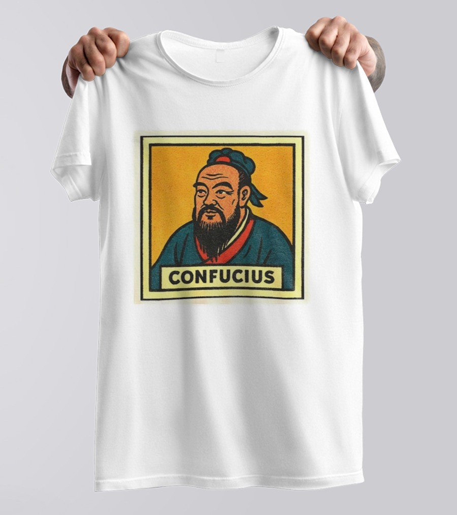 Confucius Retro Comic Style Chinese Philosopher Art T-Shirt