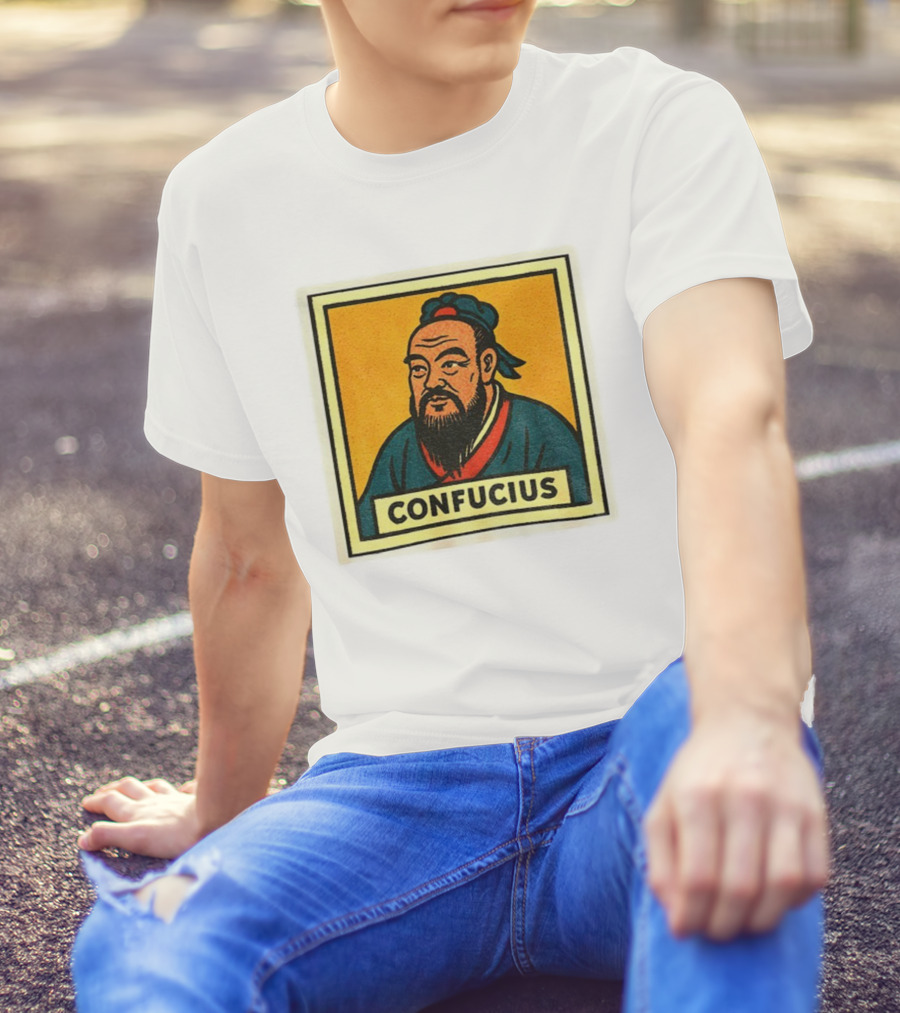 Confucius Retro Comic Style Chinese Philosopher Art T-Shirt
