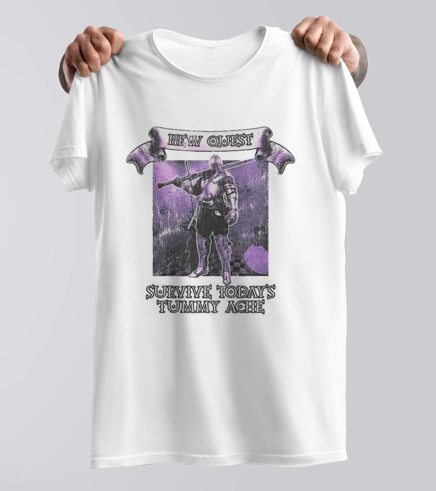 New Quest Knight Survive Tummy Ache Adventure In Purple Dungeon T-Shirt
