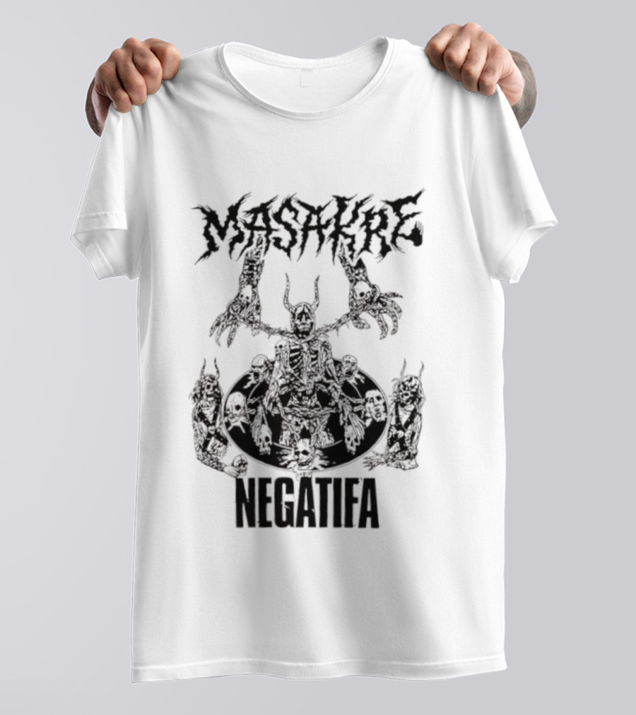 Masakre Negatifa Skull Skeleton Demonic Creature T-Shirt