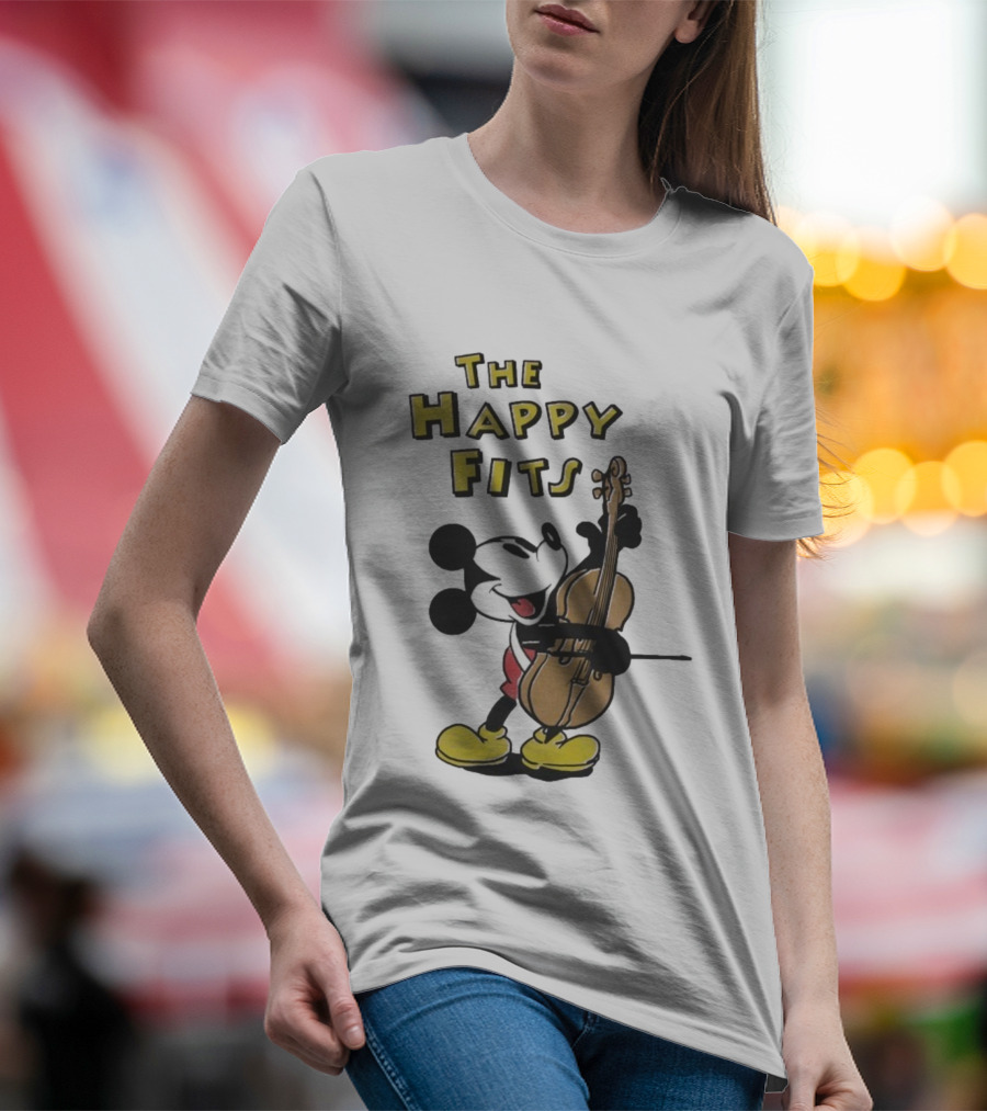 The Happy Fits Steamboat Willie Mickey Mouse Cello Violin T-Shirt