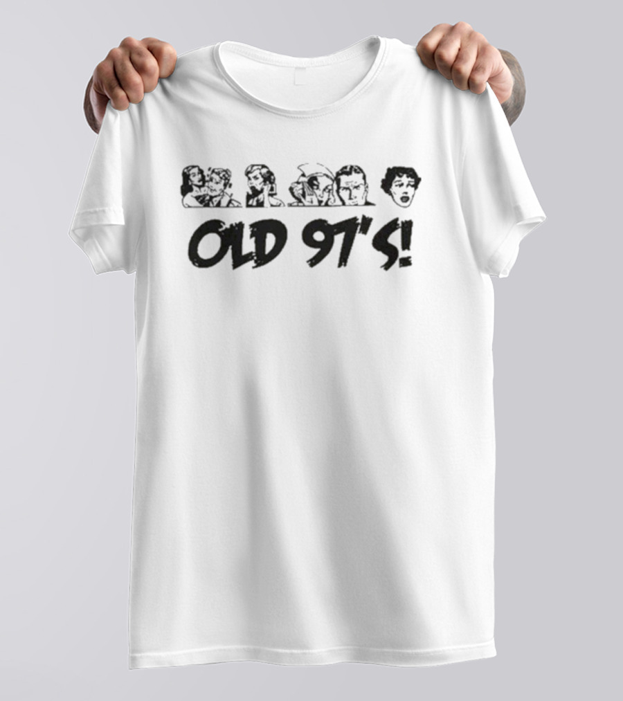 Old 97's Band Faces Graphic Text T-Shirt