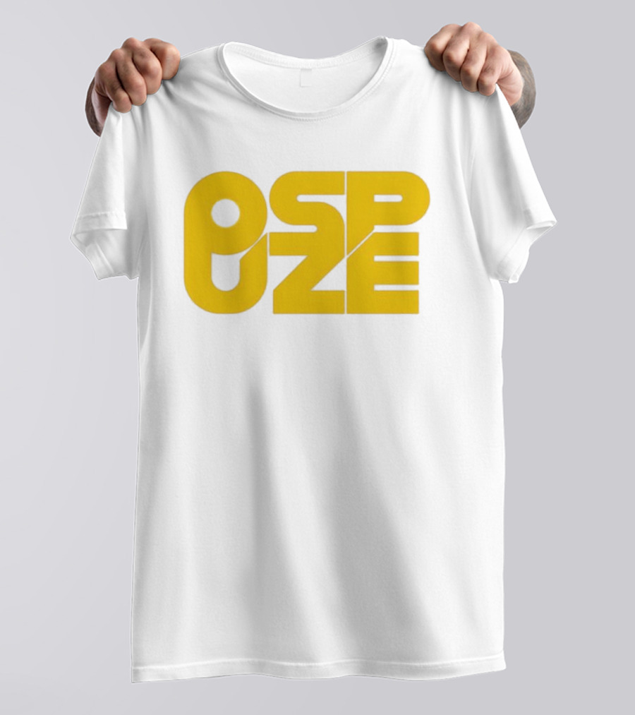 Ospuze Yellow Bold Text Logo T-Shirt