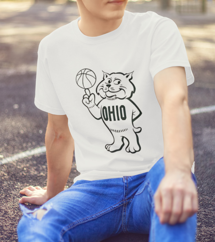 Rufus Ohio Bobcat Mascot Basketball T-Shirt