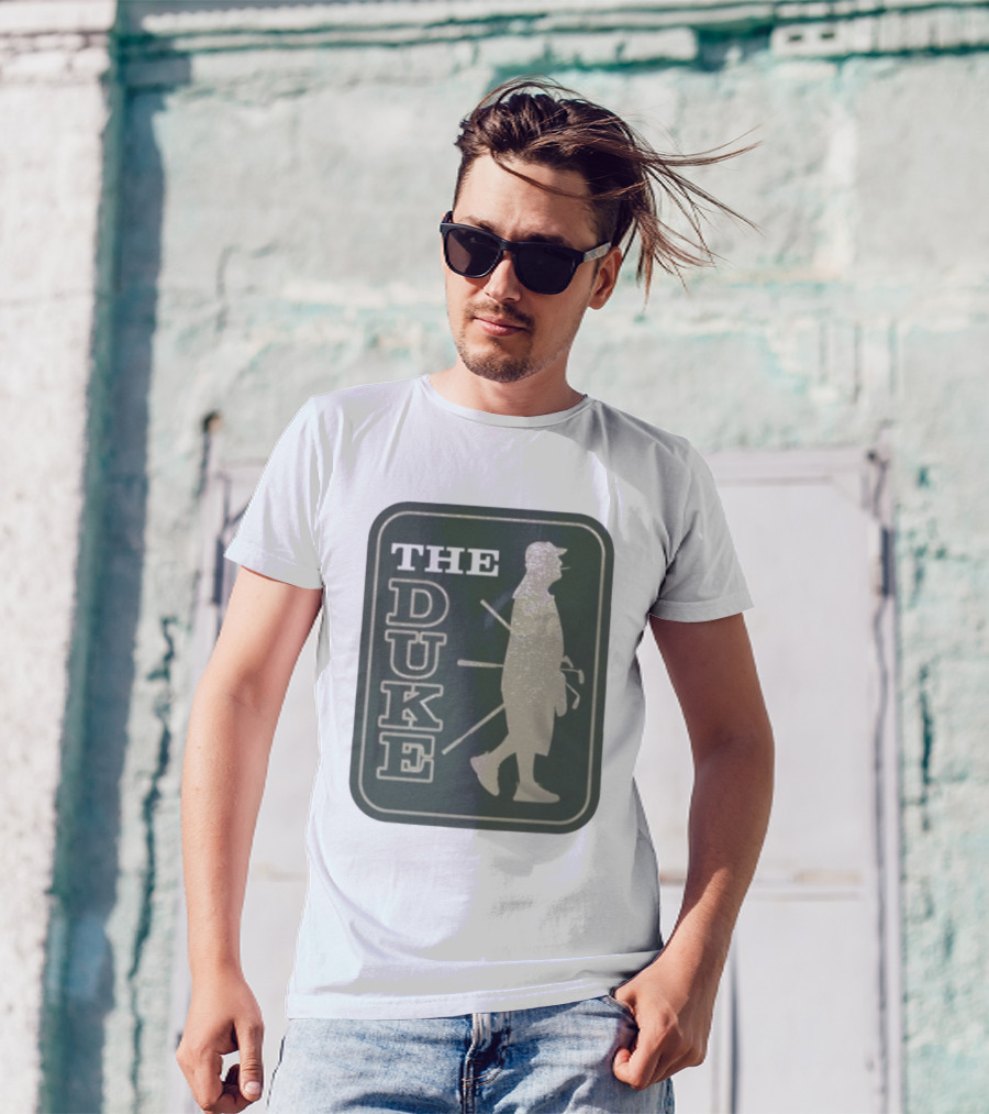 The Duke Golf Silhouette Smoking Golfer In Hat Retro Style T-Shirt