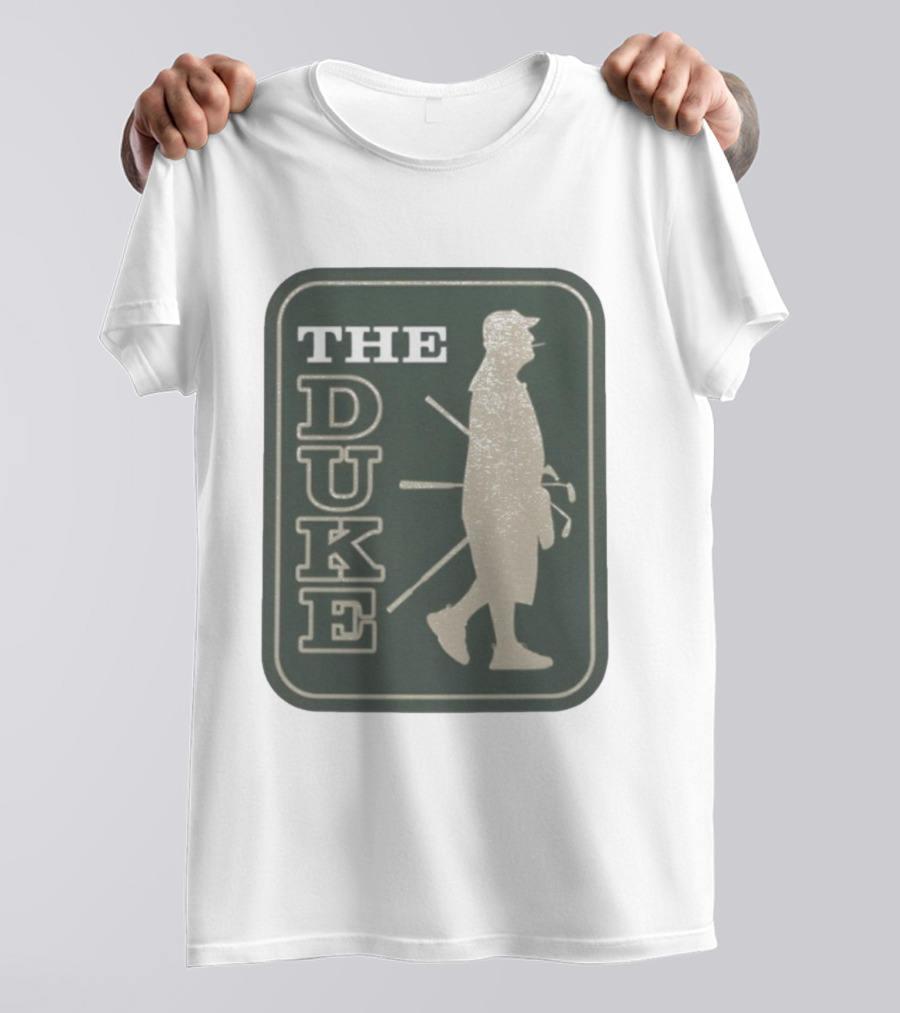 The Duke Golf Silhouette Smoking Golfer In Hat Retro Style T-Shirt