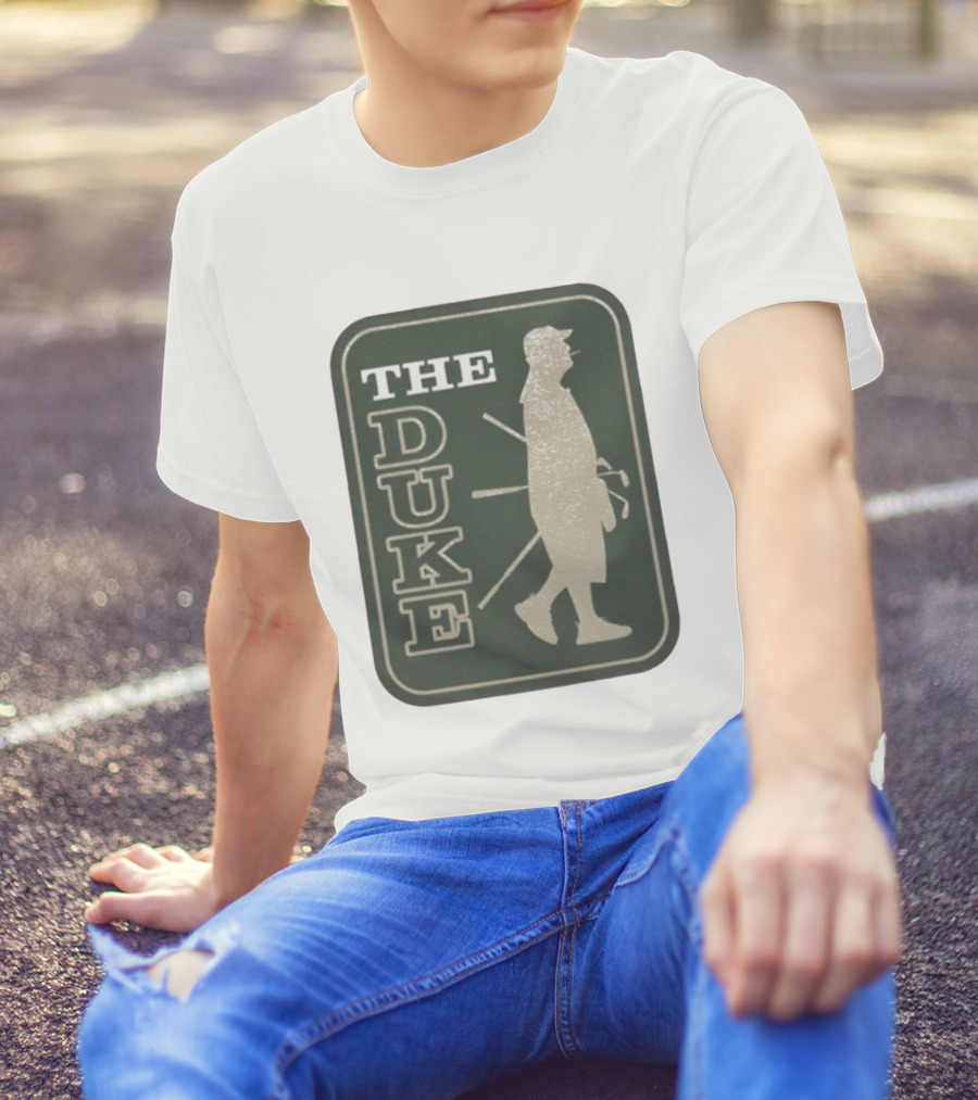 The Duke Golf Silhouette Smoking Golfer In Hat Retro Style T-Shirt