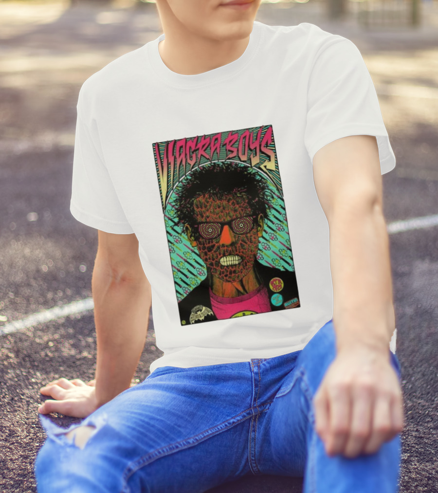 Viagra Boys Concert October 31 2025 The Far Out Lounge Austin Texas Psychedelic Art T-Shirt