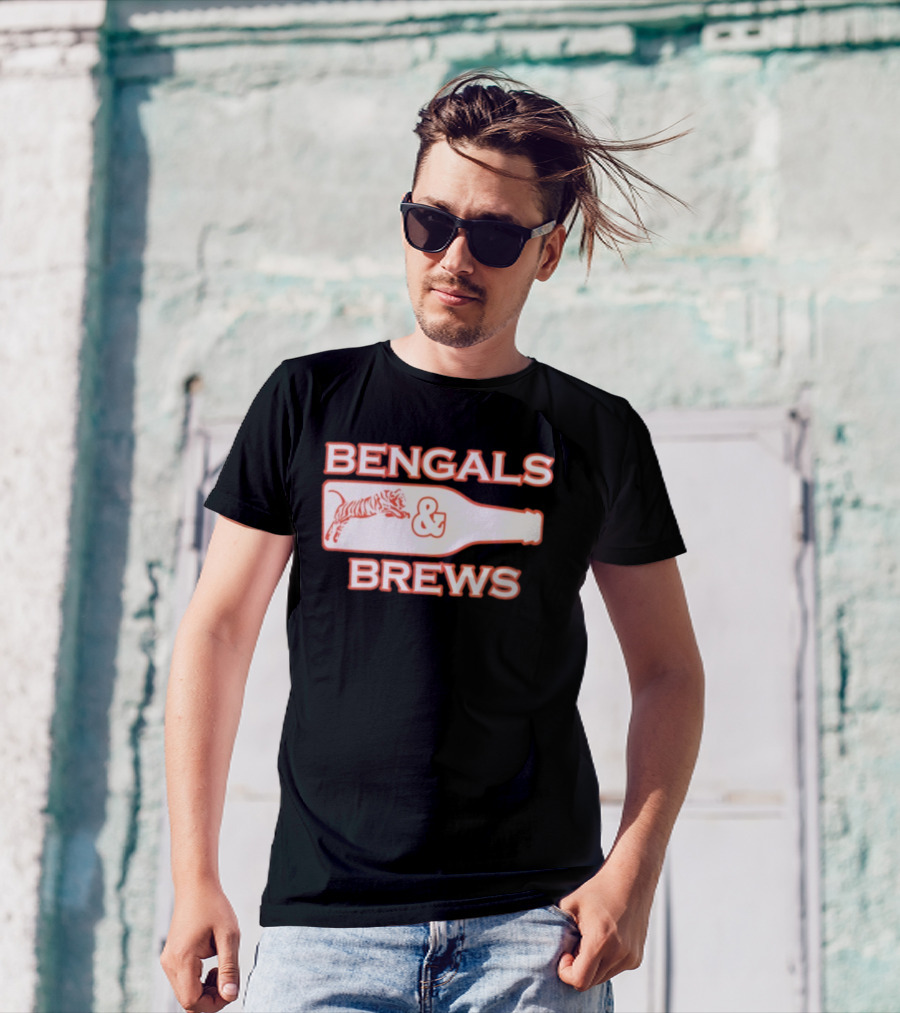 Bengals And Brews Cincinnati Bengals Game Day Tiger Bottle T-Shirt