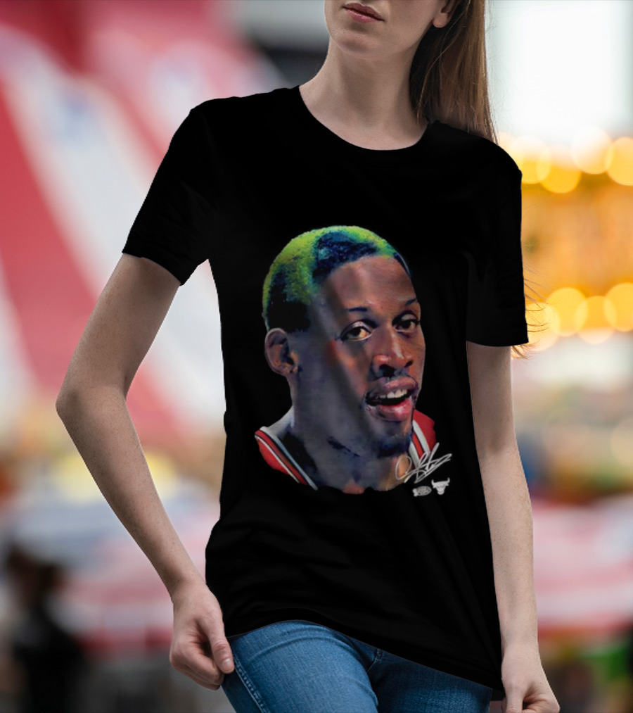 Chicago Bulls Dennis Rodman Big Face Signature T-Shirt