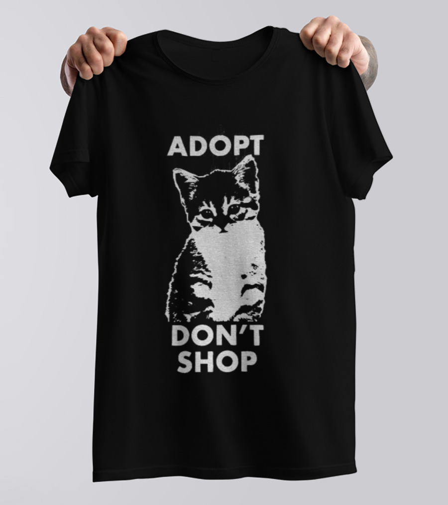 Adopt Don't Shop Vintage Cute Cat T-Shirt