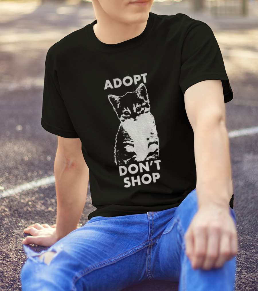Adopt Don't Shop Vintage Cute Cat T-Shirt