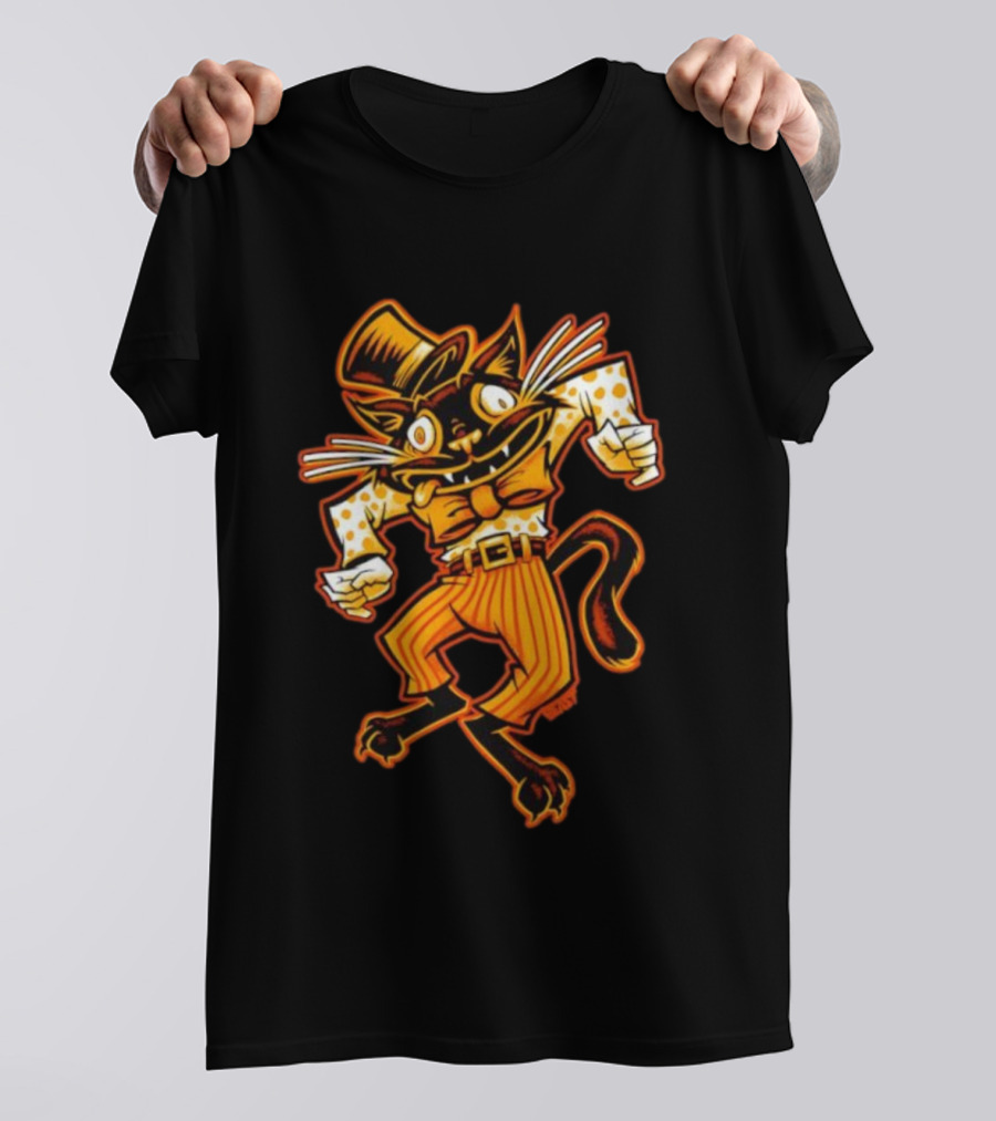Dancing Cat Creep BeastWreck Halloween Monster Vintage Cartoon Style T-Shirt