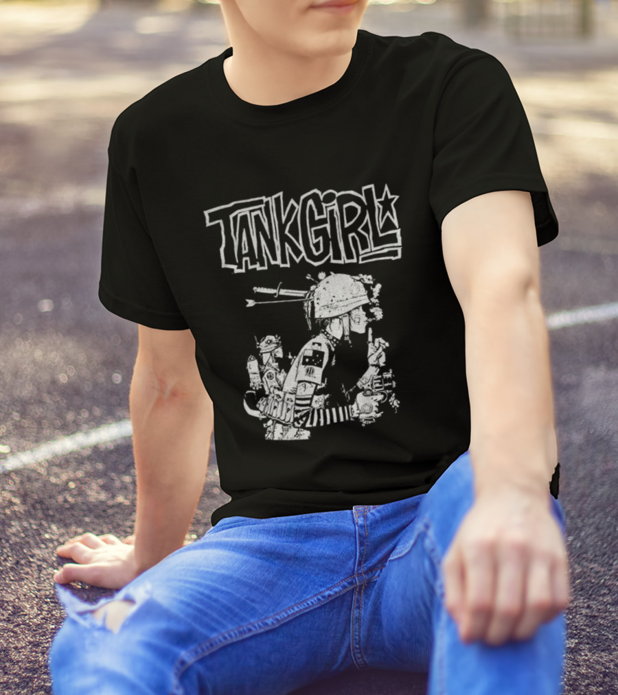 Gorillaz Tank Girl Black White Collaboration T-Shirt