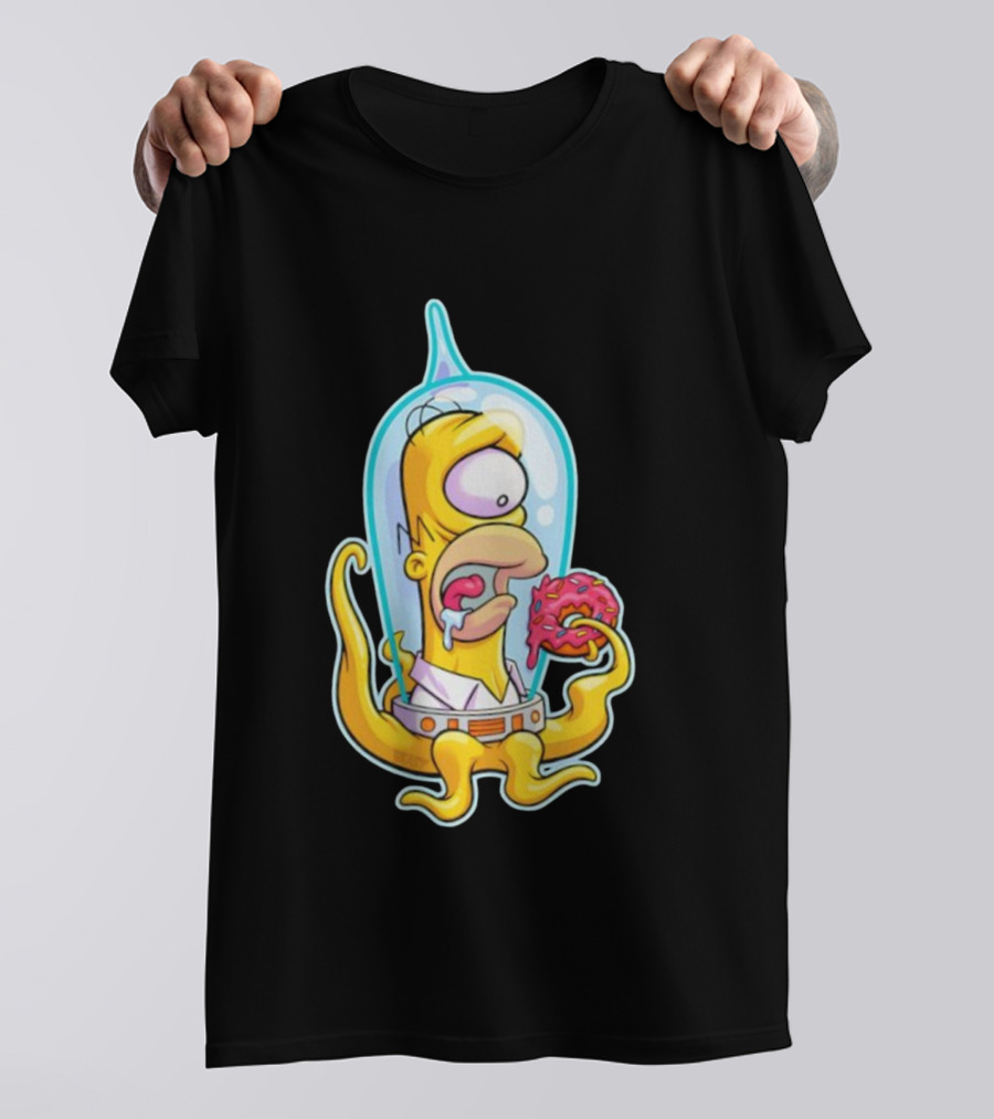 HO-MAR Simpsalien Homer Simpson BeastWreck Halloween Character Donut Space Alien T-Shirt