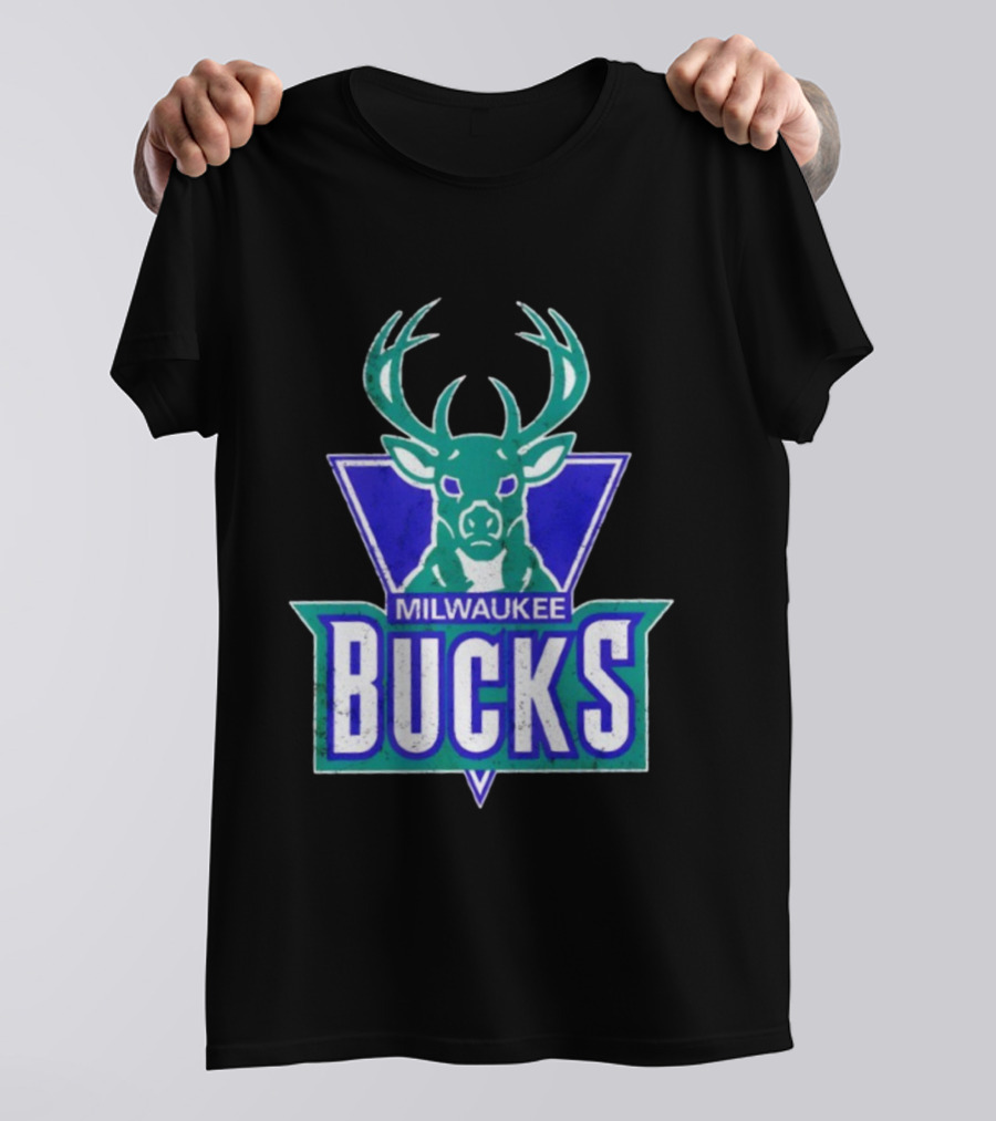 Milwaukee Bucks Deer Head Emblem Retro Style T-Shirt