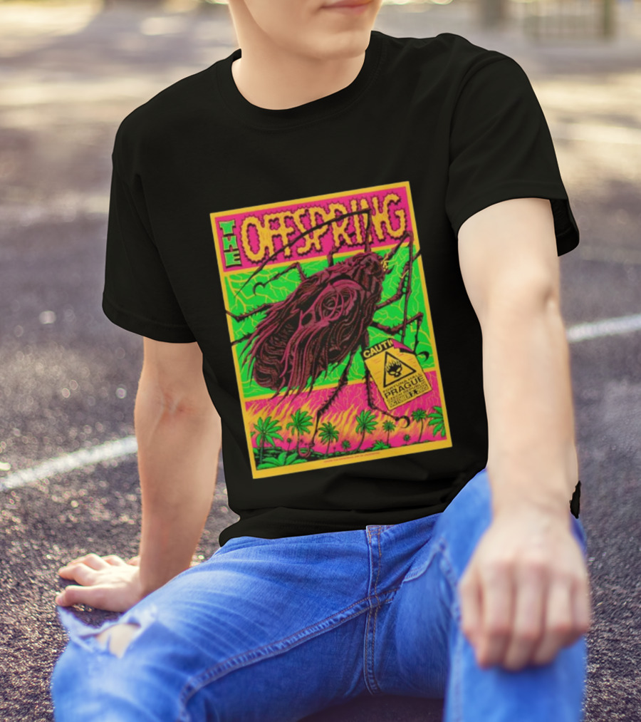The Offspring Fortuna Hall Prague October 2nd 2025 Caution Insect T-Shirt