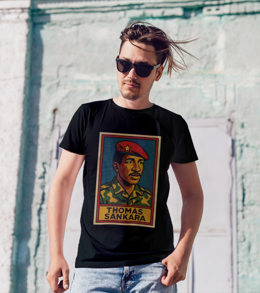 Thomas Sankara Camouflage Beret Revolutionary Style Retro T-Shirt