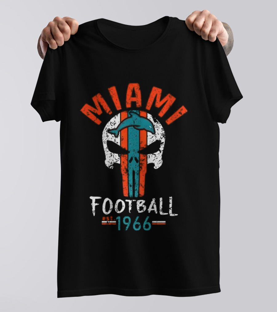 MIAMI Football Skull Est 1966 T-Shirt