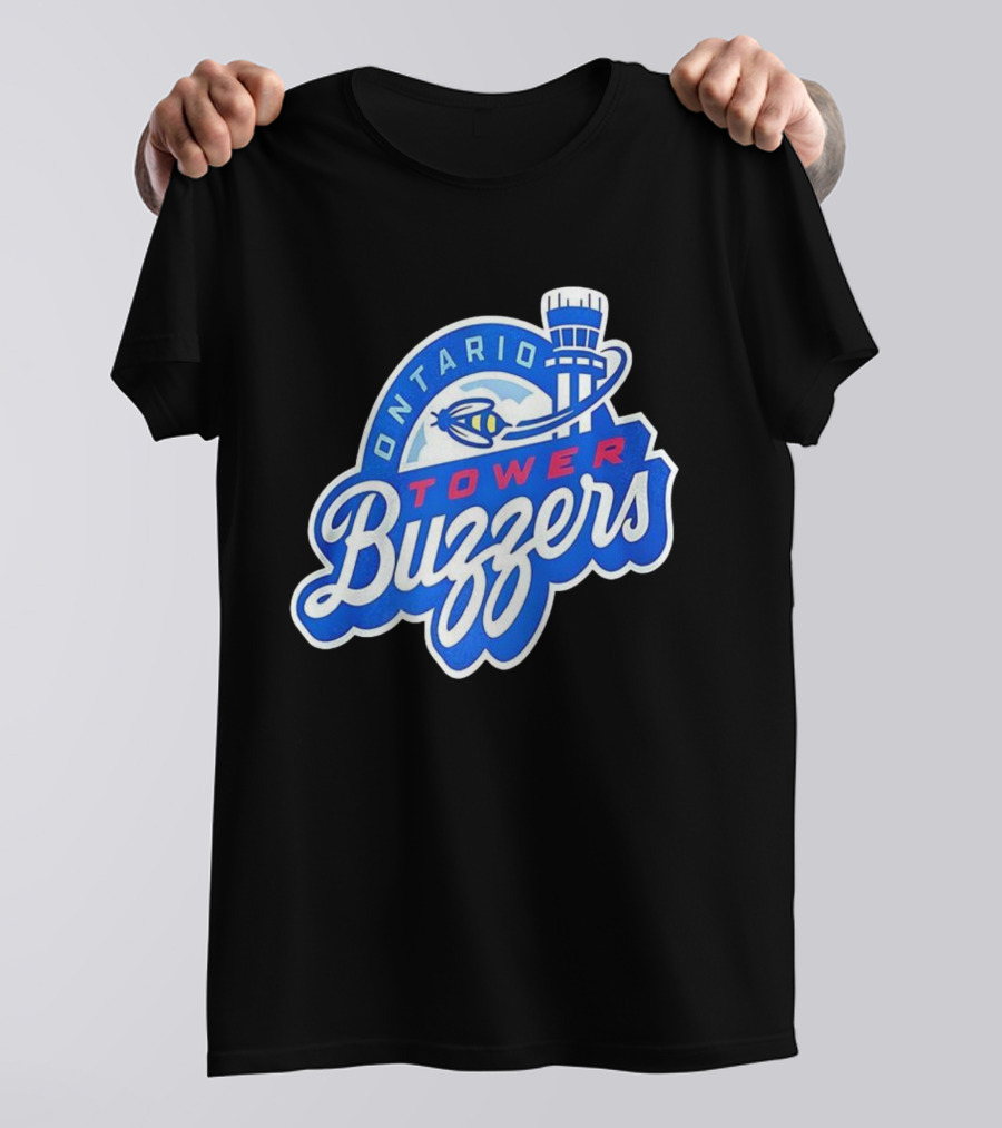 Ontario Tower Buzzers Blue Red Yellow Aviation Theme T-Shirt