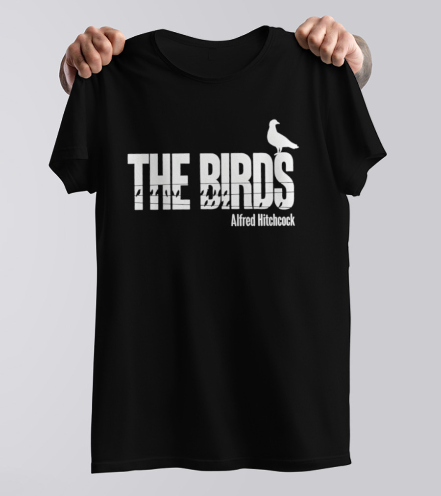 THE BIRDS Alfred Hitchcock Bird Silhouette T-Shirt