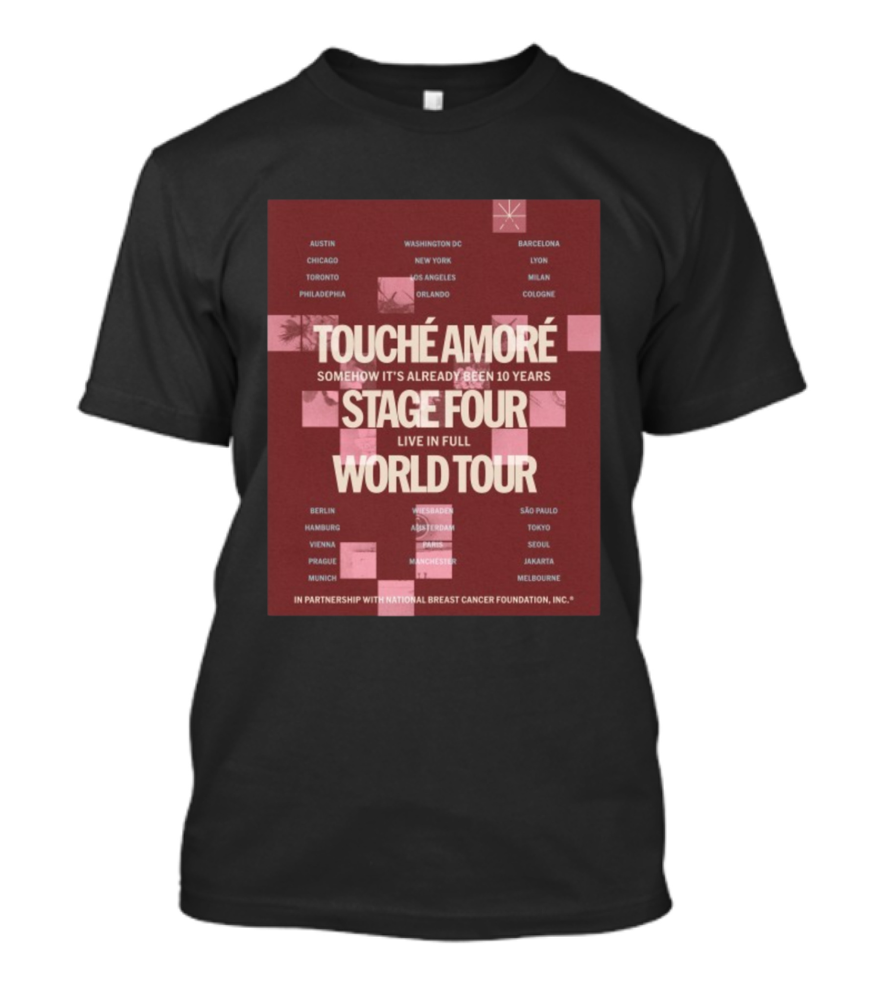 Touche Amore Stage Four Live In Full World Tour Somehow It's Already Been 10 Years 2026 T-Shirt