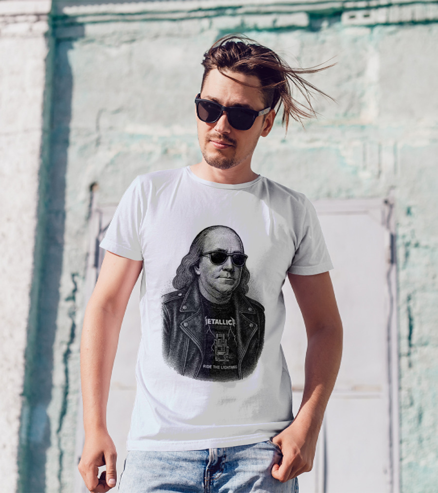 Ben Franklin Metallica Ride The Lightning T-Shirt