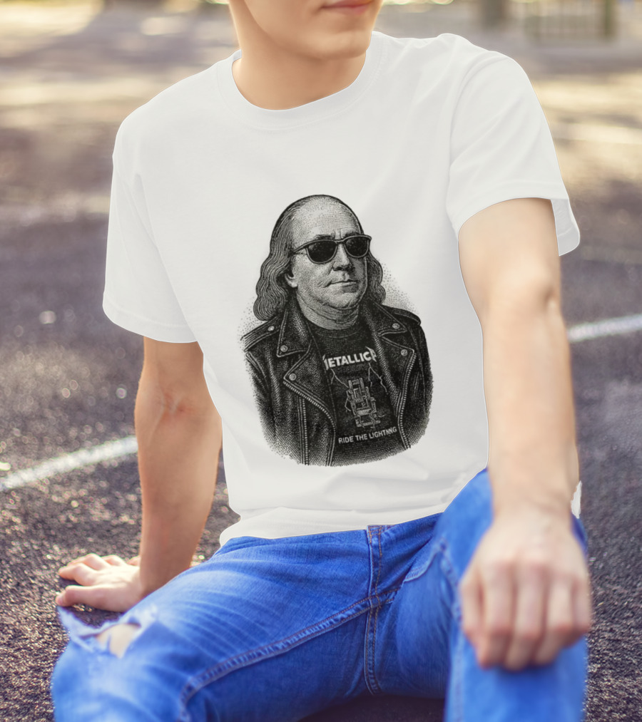 Ben Franklin Metallica Ride The Lightning T-Shirt