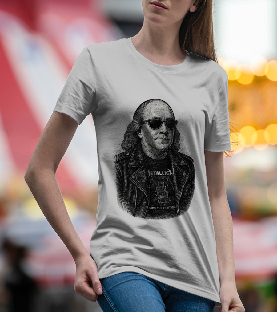 Ben Franklin Metallica Ride The Lightning T-Shirt