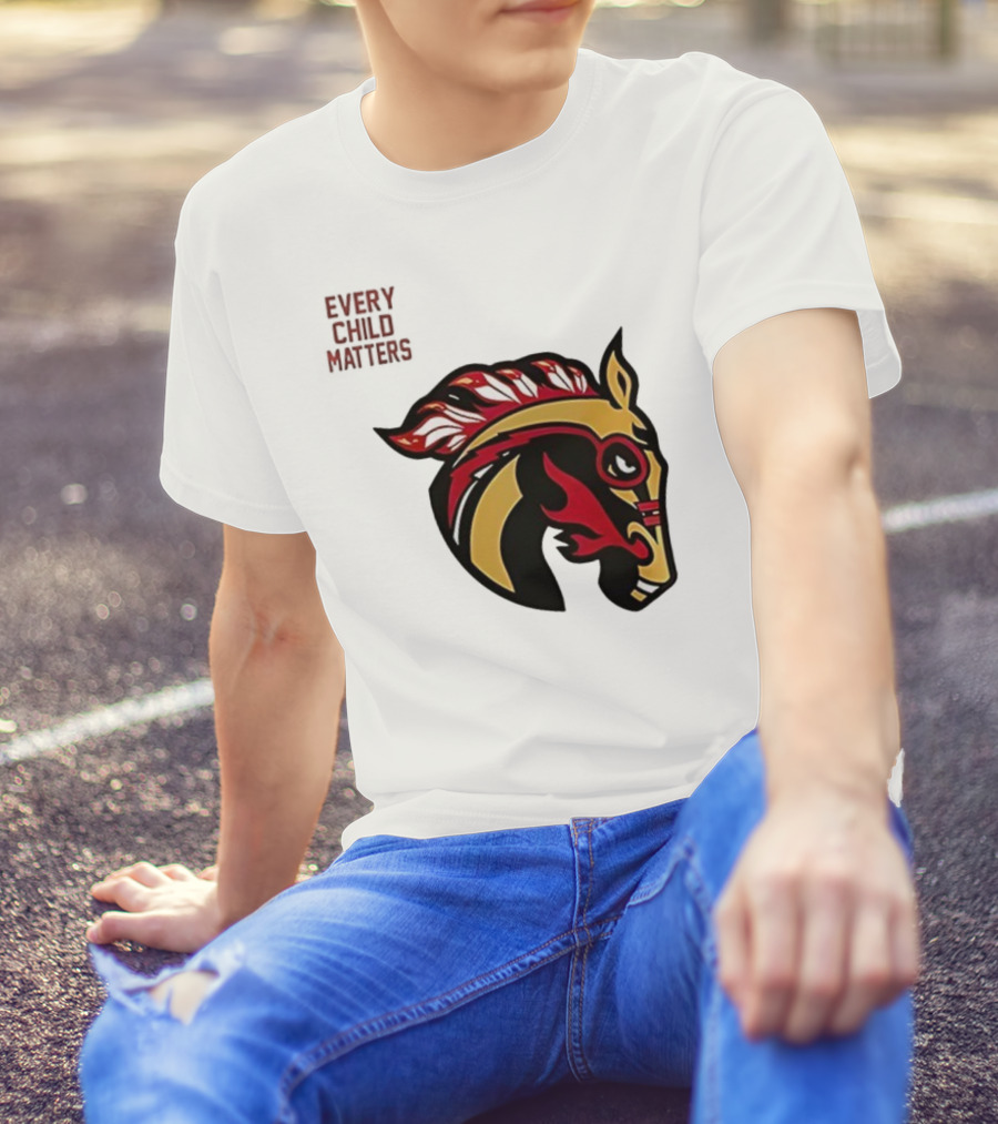 Calgary Wranglers Indigenous Heritage Every Child Matters Chinki Goodstoney T-Shirt