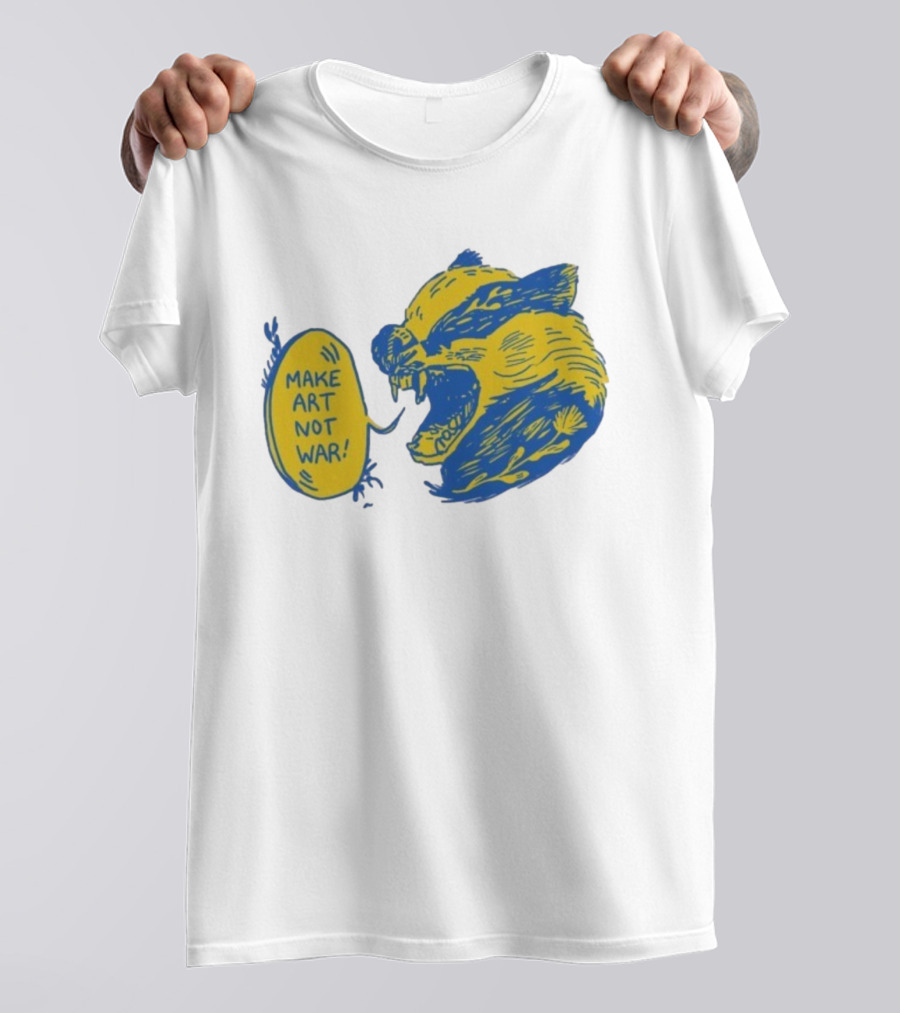 Make Art Not War Angry Wolverine Print T-Shirt