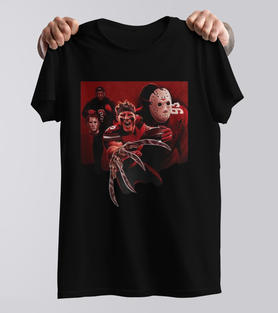 Arizona Cardinals 2025 Halloween Horror Football Mashup Freddy Jason Michael Myers Sports Fan Gear T-Shirt