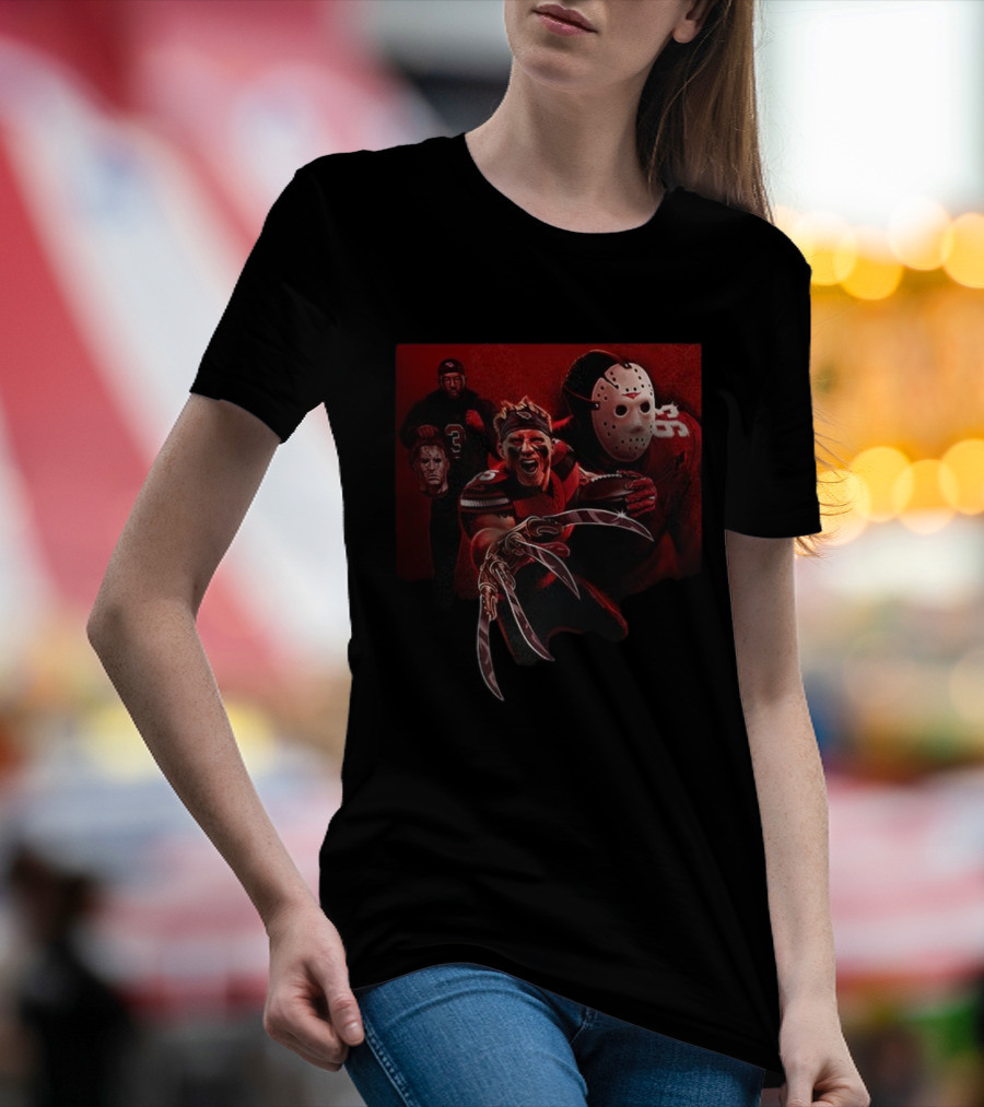 Arizona Cardinals 2025 Halloween Horror Football Mashup Freddy Jason Michael Myers Sports Fan Gear T-Shirt