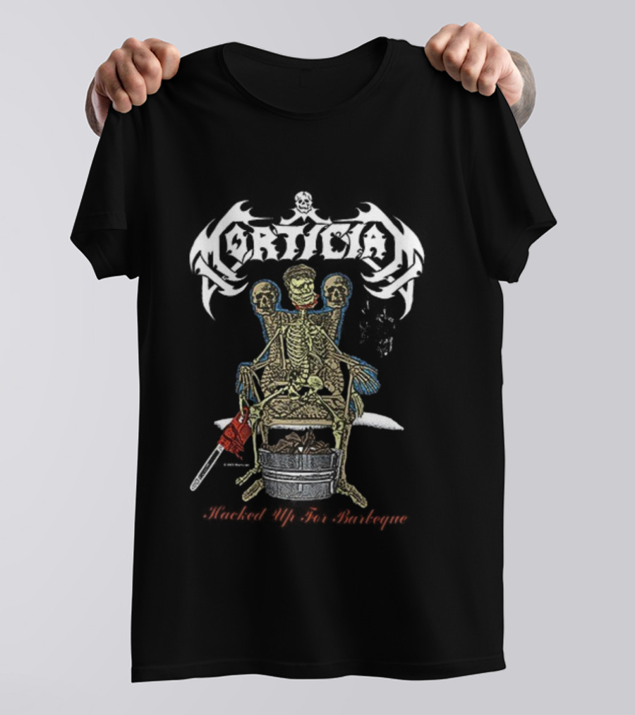 Corticia Skeleton Throne Barbeque Roasted Organs Shredded Skin Human Meat T-Shirt