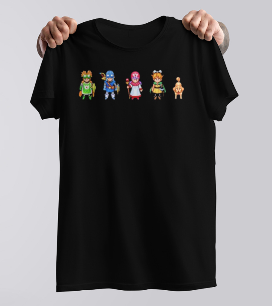 Dragon Quest I & II HD-2D Remake Pixel Heroes Iconic Game Characters T-Shirt