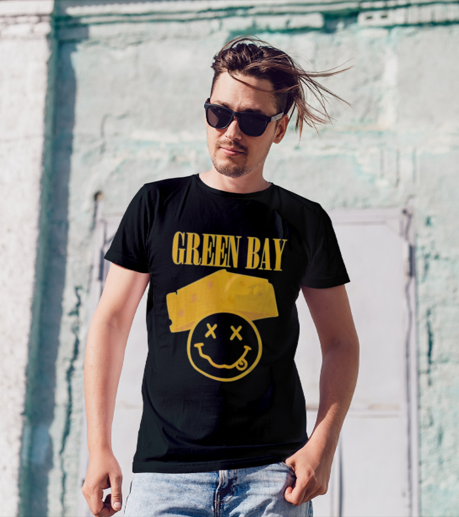 Green Bay Cheesehead Smiley Face T-Shirt