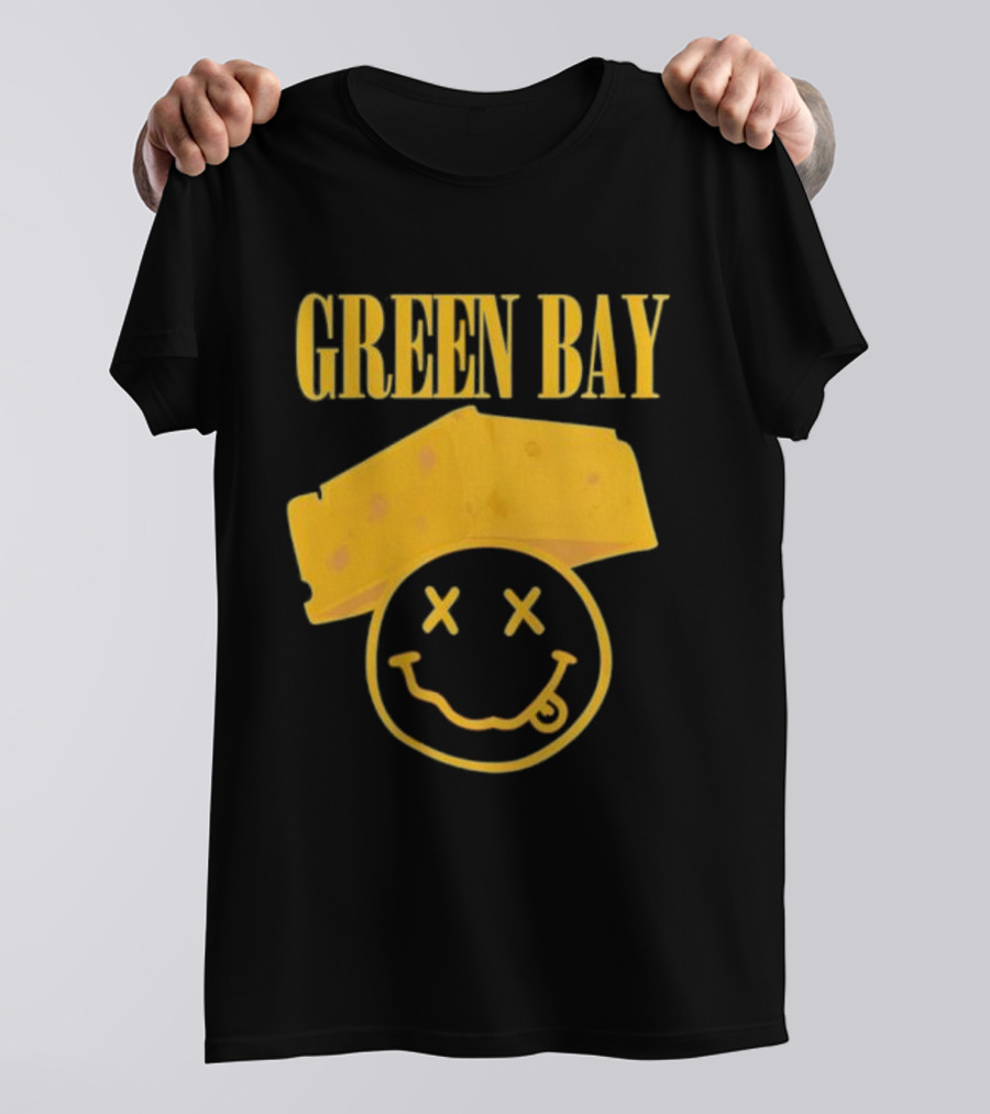 Green Bay Cheesehead Smiley Face T-Shirt